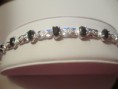 Genuine sapphire solid sterling silver bracelet